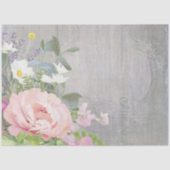 Franse Bloedmarkt elegante  roze kunst Tissuepapier (Voorkant)