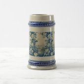 Franse bloem toile blauw bierpul (Center)