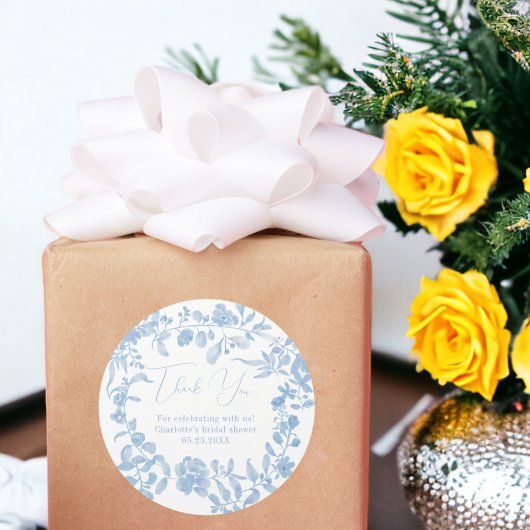 Franse Bloemen Dank u vrijgezellenfeest Ronde Sticker