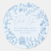 Franse  Bloemen Dank u vrijgezellenfeest Ronde Sticker (Voorkant)