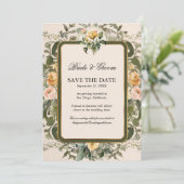 Franse Bloemen Elegante Gele Roos in Goud Kaart (Staand voorkant)