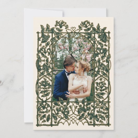 Franse Bloemen Elegante Gele Roos in Goud Kaart (Achterkant)