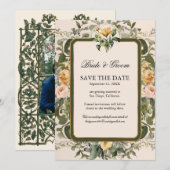 Franse Bloemen Elegante Gele Roos in Goud Kaart (Voorkant / Achterkant)