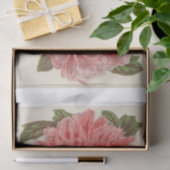 Franse Bloemen Ephemera Decoupage Twee Roze Pioene Tissuepapier (Geschenk)