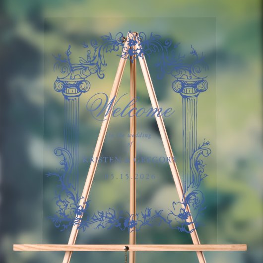 Franse Bloemen Huwelijk Welkomstbord Acryl Bord (Neutraal)