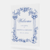 Franse Bloemen Huwelijk Welkomstbord Acryl Bord (Hoek)