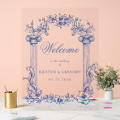 Franse Bloemen Huwelijk Welkomstbord Acryl Bord (Huwelijk)