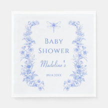 Franse Bloemen Iets Blauw Dragonfly Baby shower