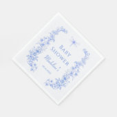 Franse Bloemen Iets Blauw Dragonfly Baby shower Servet (Hoek)