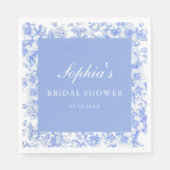 Franse Bloemen Iets Blauw Vrijgezellenfeest Servet (Voorkant)