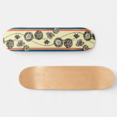 Franse  bloemen, kool, retro, Floral tekening Persoonlijk Skateboard (Horizontaal)