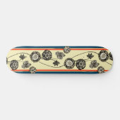 Franse  bloemen, kool, retro, Floral tekening Persoonlijk Skateboard (Horizontaal)