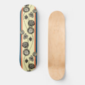 Franse  bloemen, kool, retro, Floral tekening Persoonlijk Skateboard (Voorkant)
