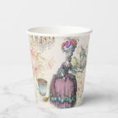 Franse bloemen Marie Antoinette Paris Tea Party Papieren Bekers (Achterkant)