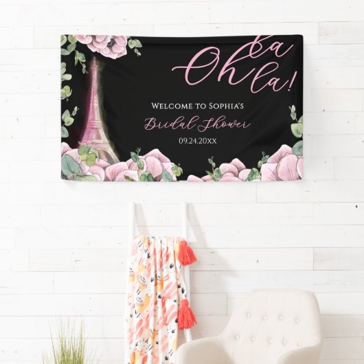 Franse Bloemen Oh la Vrijgezellenfeest Banner (Insitu)