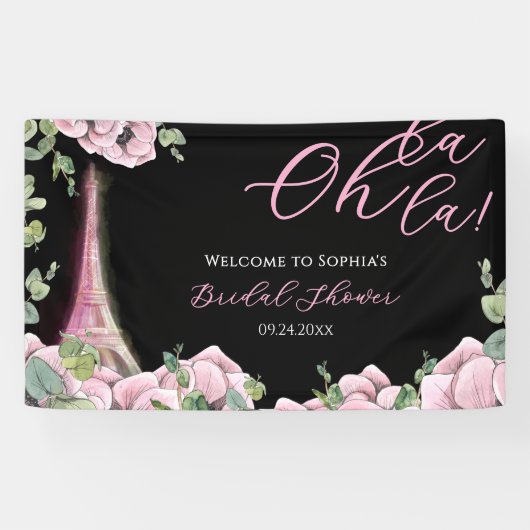 Franse Bloemen Oh la Vrijgezellenfeest Banner (Horizontaal)