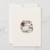 Franse Bloemen  Roze n Goud Classic Wedding Kaart (Achterkant)