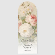 Franse Bloemen Roze Vintage Save the Date Wedding