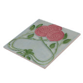 Franse Bloemen Rozen Art Nouveau Roze Blauw Tegeltje (Zijkant)
