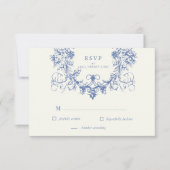 Franse  Bloemen RSVP Response Kaart (Voorkant)