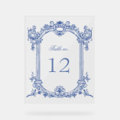 Franse  Bloemen Trouwtafel Nummer Acryl Bord (Voorkant)