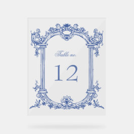 Franse  Bloemen Trouwtafel Nummer Acryl Bord