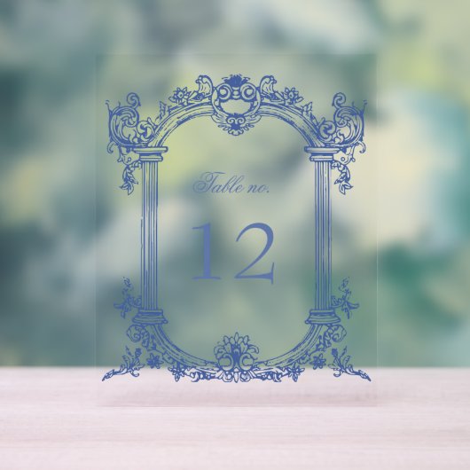 Franse  Bloemen Trouwtafel Nummer Acryl Bord (Neutraal)