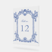 Franse  Bloemen Trouwtafel Nummer Acryl Bord (Hoek)