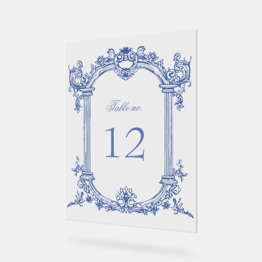 Franse  Bloemen Trouwtafel Nummer Acryl Bord (Hoek)