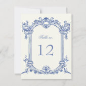 Franse  Bloemen Trouwtafel Nummer RSVP Kaartje (Achterkant)