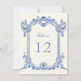 Franse  Bloemen Trouwtafel Nummer RSVP Kaartje