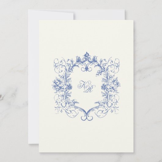 Franse  Bloemenbruiloft bedankkaart (Achterkant)