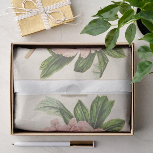 Franse Bloemenephemera Decoupage Roze pioen Tissuepapier (Geschenk)