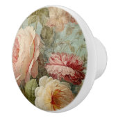 Franse Bloemenmarkt Roze n Geel Bloemen Keramische Knop (Rechts)