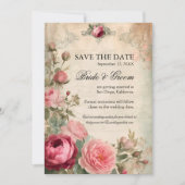 Franse bloementuin  Elegant Antiek Roos Kaart (Voorkant)