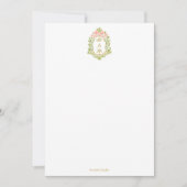 Franse bloemige monogram coquette strik bedankkaart (Voorkant)