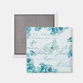 Franse bloemmagneet met bloemen magneet (Voorkant / Achterkant)