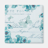 Franse bloemmagneet met  bloemen magneet (Voorkant)