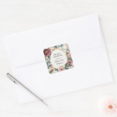 Franse Bloemrijke Elegante Bruids-Thee Goud Vierkante Sticker (Envelop)