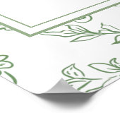 Franse Bloemrijke Saliegroene Bruiloft Feest Welko Poster (Hoek)
