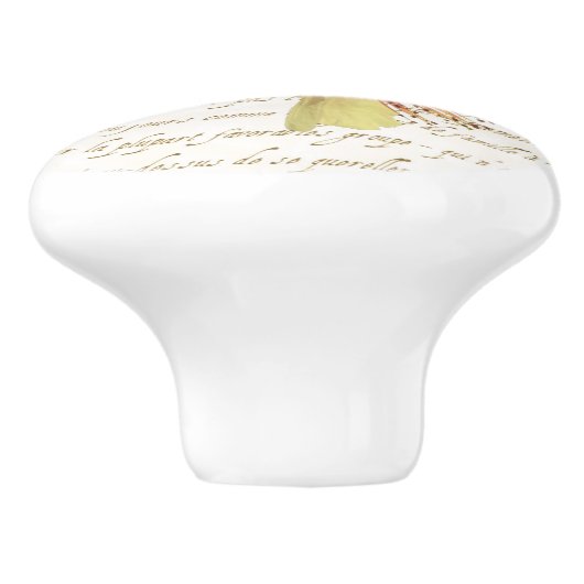 Franse bloesems lade trekken keramische knop (Zijkant)