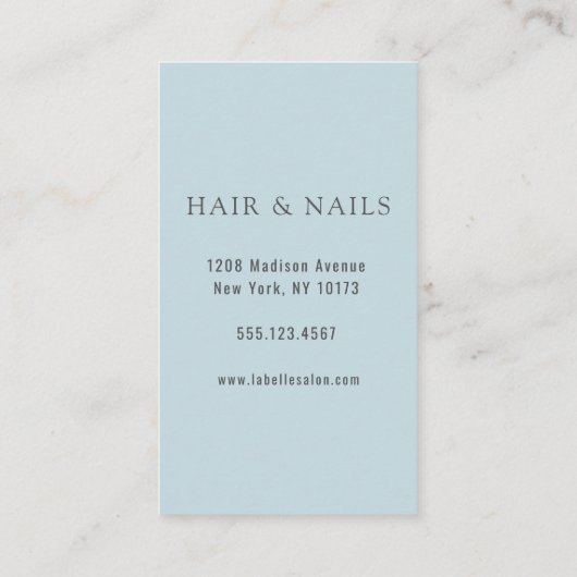 Franse Blue Awning Stripes Salon Visitekaartje (Achterkant)