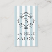 Franse Blue Awning Stripes Salon Visitekaartje (Voorkant)