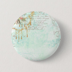 Franse Bluebird & Tassels Ronde Button 5,7 Cm