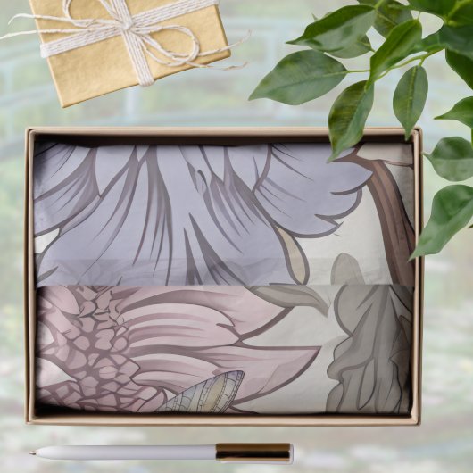 Franse Boerderij Bloemen Lavendel Roze Libellen Tissuepapier