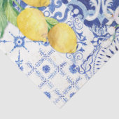 Franse boerderij citroen blauw n witte Tegel decou Tissuepapier (Detail)