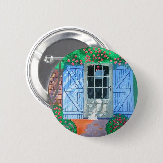 Franse boerderij erf ronde button 5,7 cm (Voorkant /achterkant)