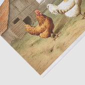 Franse boerderij kip schuur hen vogel decoupage tissuepapier (Detail)
