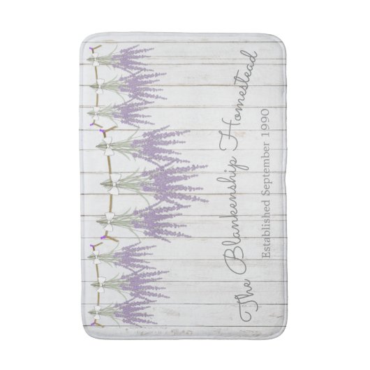 Franse boerderij Lavender Bundles White Bow Badmat (Voorkant Verticaal)