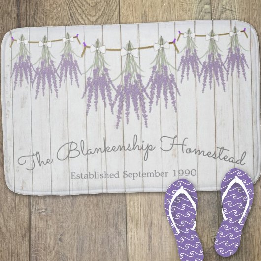 Franse boerderij Lavender Bundles White Bow Badmat
